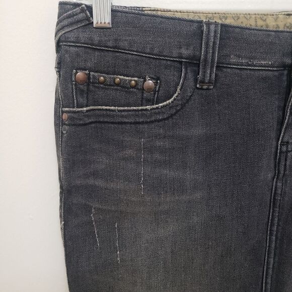Free People Black Denim Mini Skirt Womens 30 - Picture 4 of 12